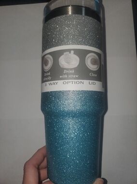 Glitter Tumbler - Blue & Silver 20 Oz